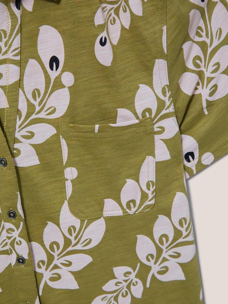 Penny Pocket Cotton Jersey Shirt in GREEN PR - FLAT DETAIL