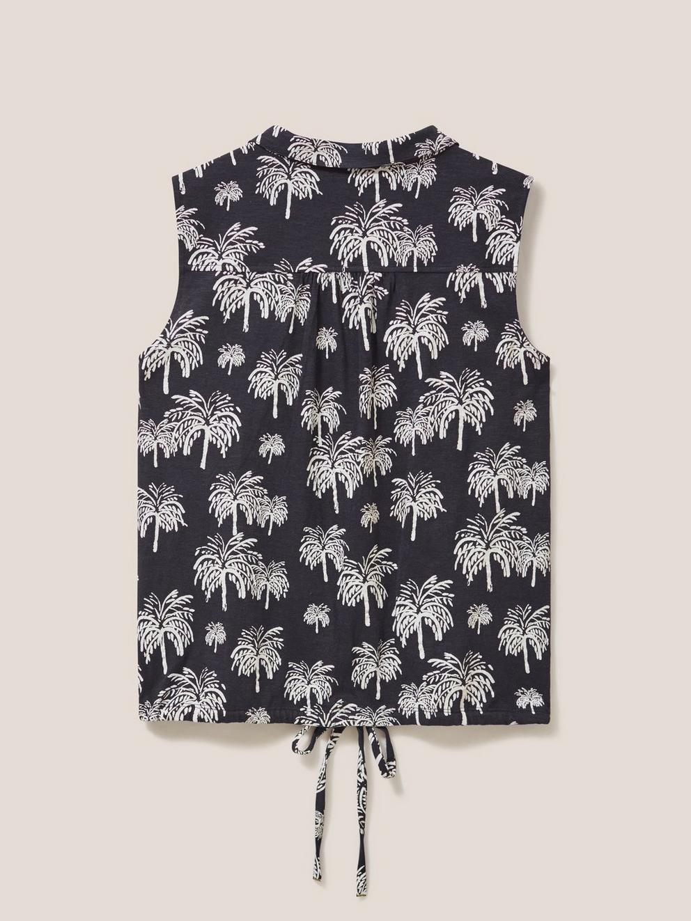 FLOWING GRASSES JERSEY SHIRT in BLK PR - FLAT BACK