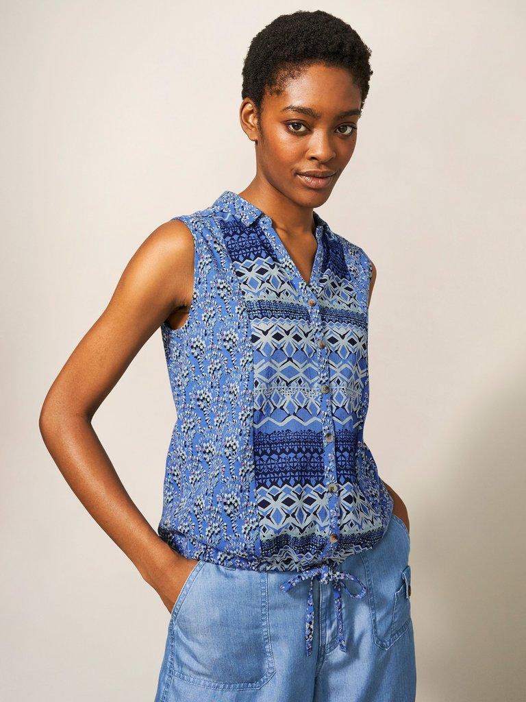 FLOWING GRASSES JERSEY SHIRT in BLUE PR - LIFESTYLE