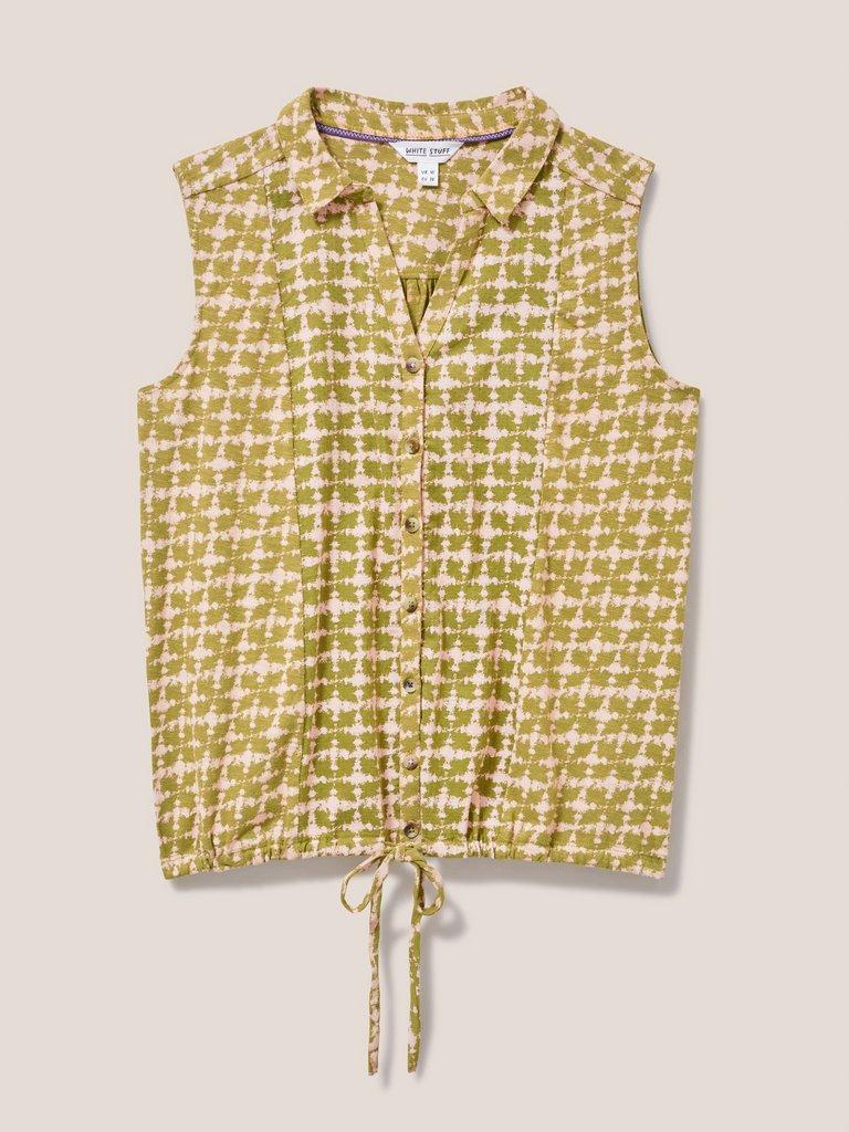 FLOWING GRASSES JERSEY SHIRT in GREEN PR - FLAT FRONT