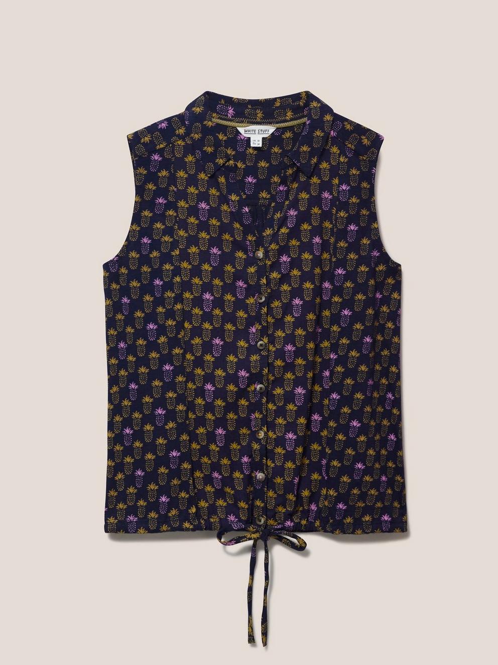 FLOWING GRASSES JERSEY SHIRT in PURPLE PR - FLAT FRONT