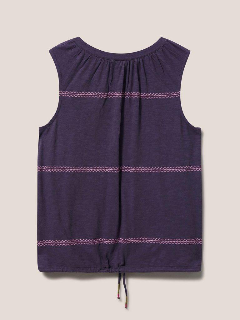 SUNRISE EMBROIDERED VEST in PURPLE MLT - FLAT BACK