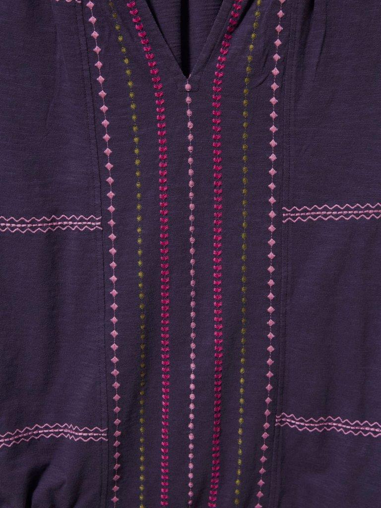 SUNRISE EMBROIDERED VEST in PURPLE MLT - FLAT DETAIL