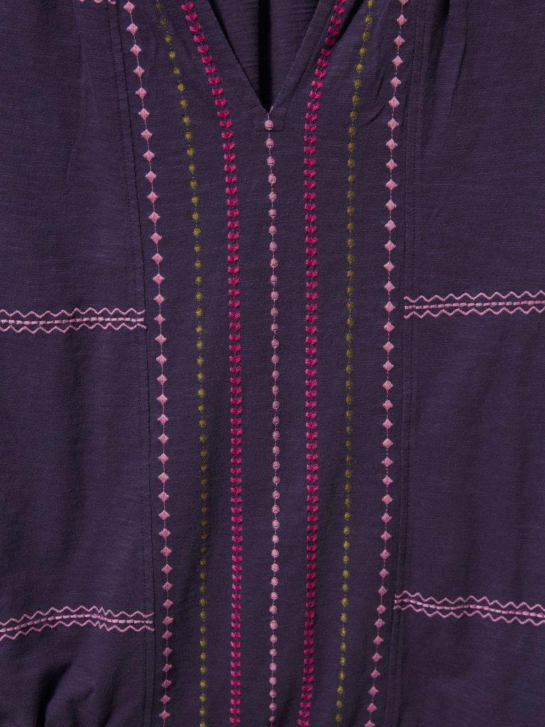 SUNRISE EMBROIDERED VEST in PURPLE MLT - FLAT DETAIL