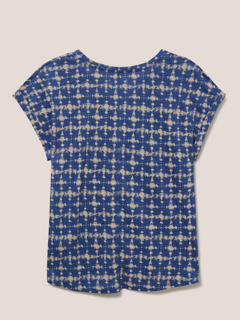 LINEN SUNSHINE TEE in BLUE PR - FLAT BACK