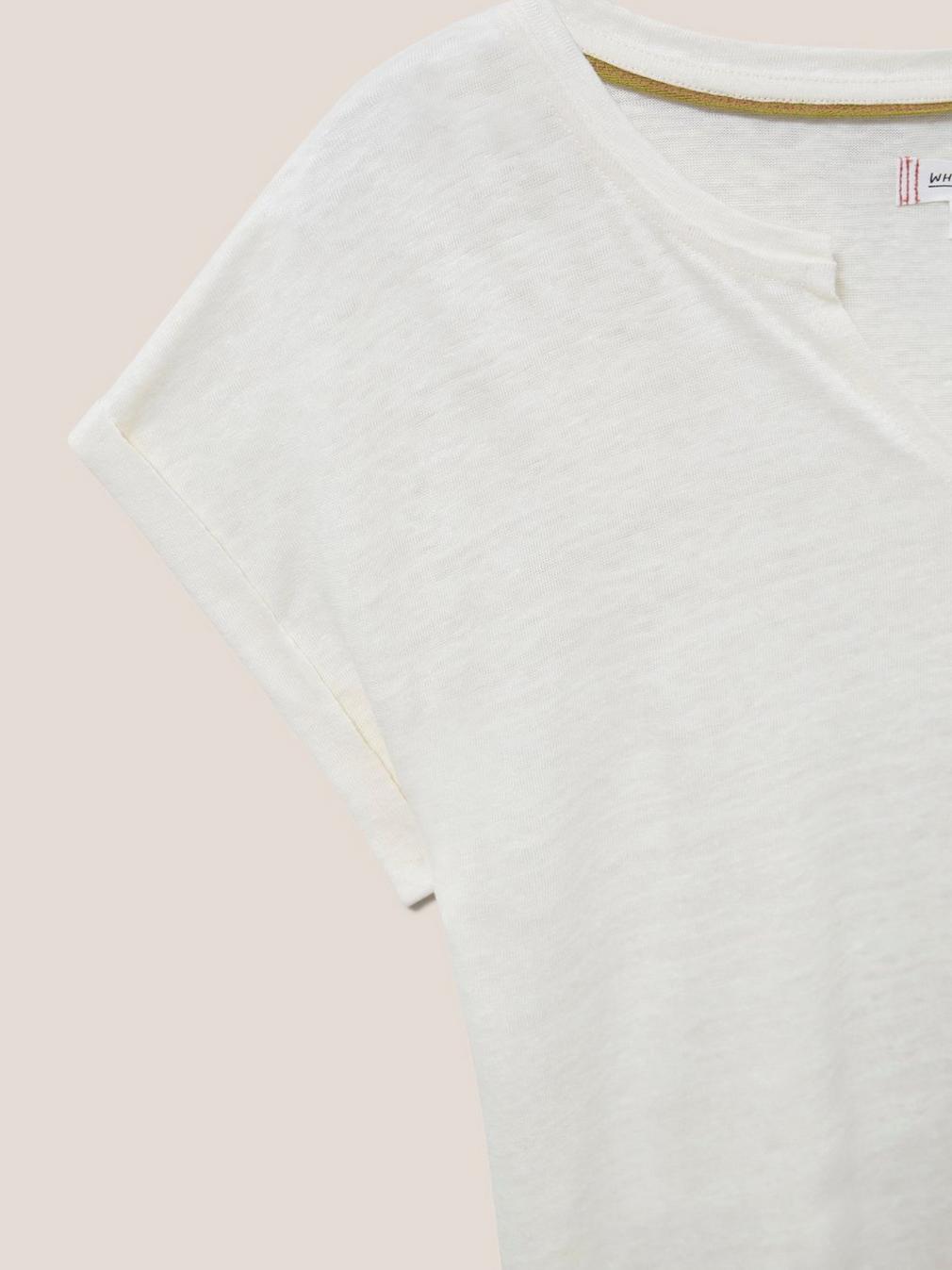 LINEN SUNSHINE TEE in LGT NAT - FLAT DETAIL