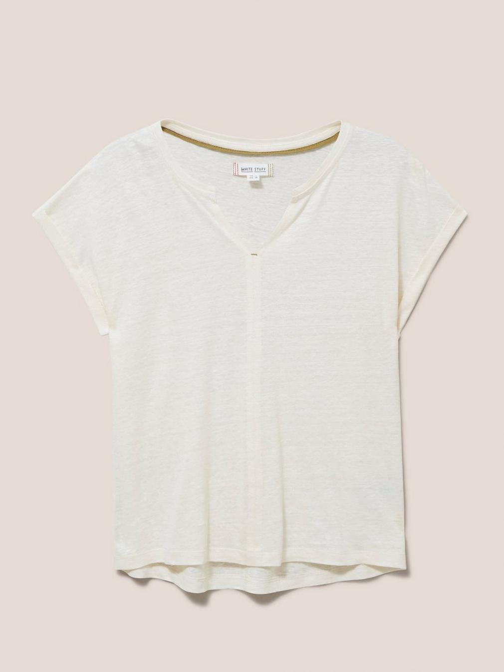 LINEN SUNSHINE TEE in LGT NAT - FLAT FRONT