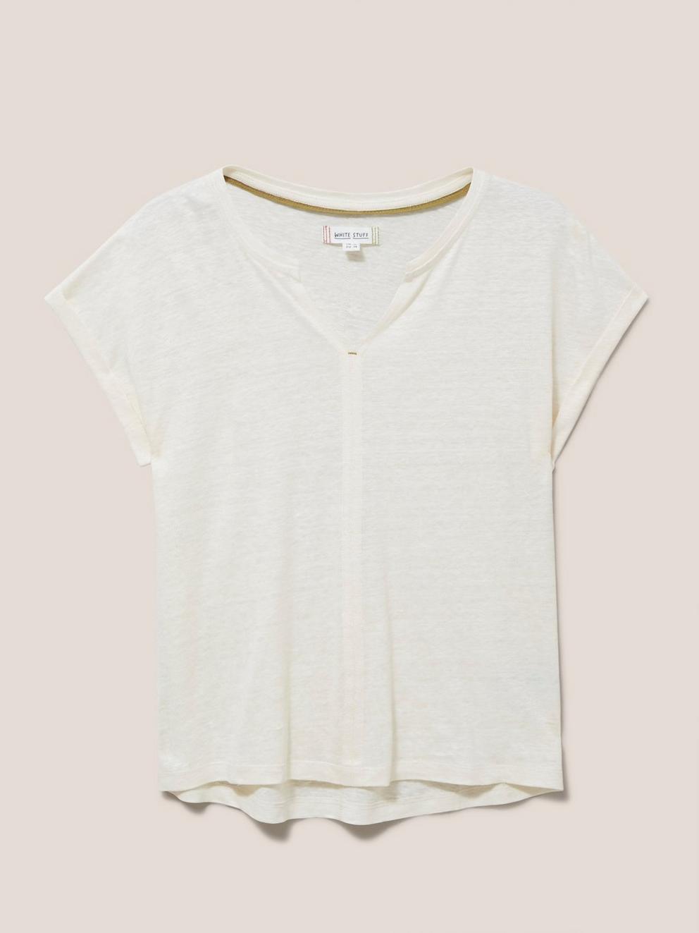 LINEN SUNSHINE TEE in LGT NAT - FLAT FRONT