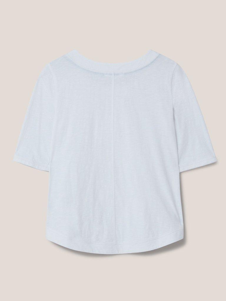 WEAVER EMBROIDERY JERSEY TEE in BRIL WHITE - FLAT BACK