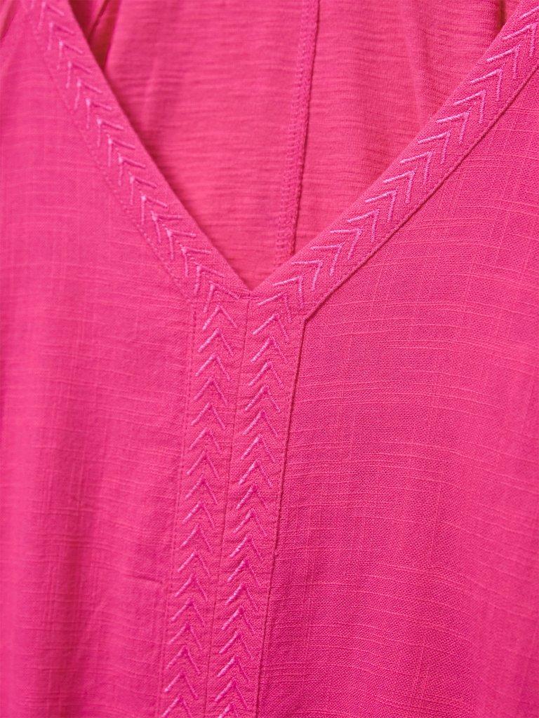 PHOEBE JERSEY MIX TOP in BRT PINK - FLAT DETAIL