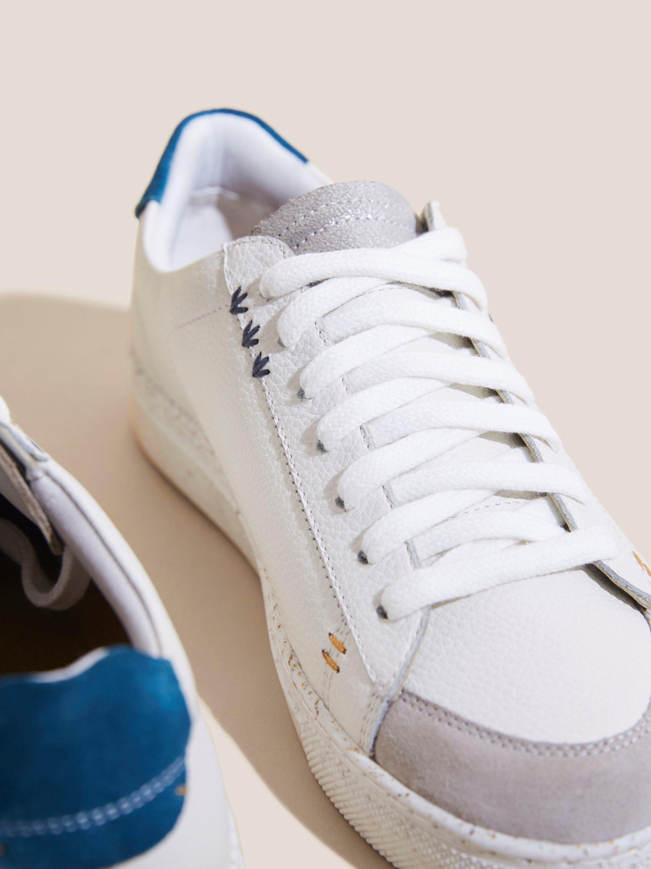 Toni Leather Trainer in WHITE MLT - FLAT DETAIL