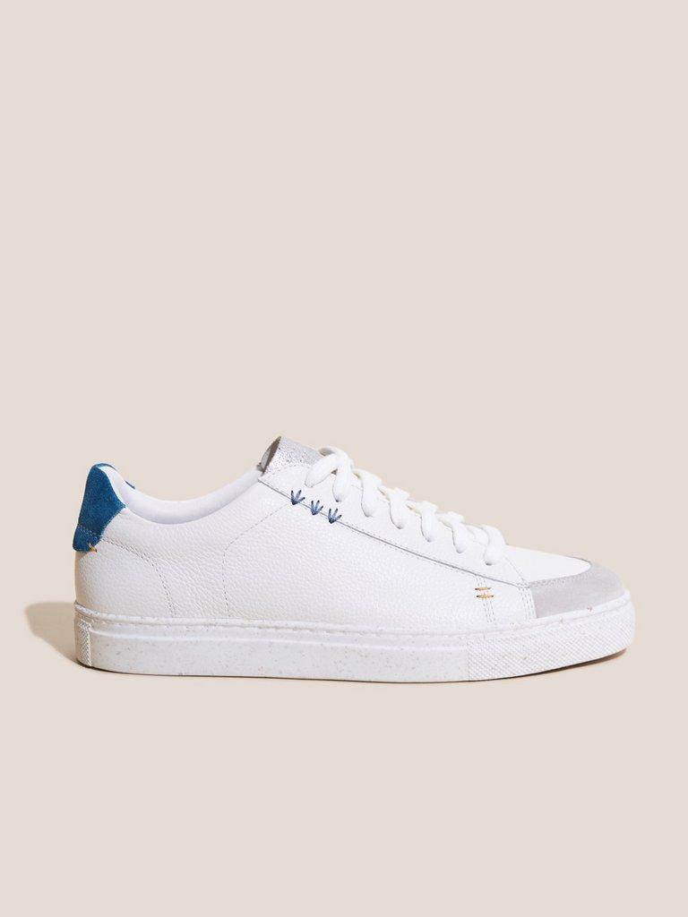 Toni Leather Trainer in WHITE MLT - MODEL FRONT