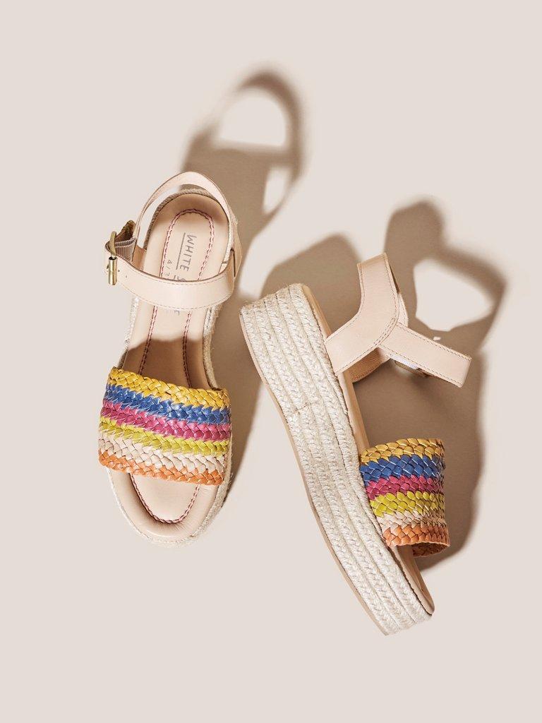 Woven Espadrille Flatform in TAN MULTI - FLAT DETAIL