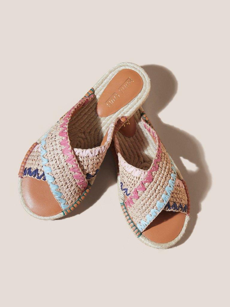 Jacquard Espadrille Mule in NAT MLT - FLAT DETAIL