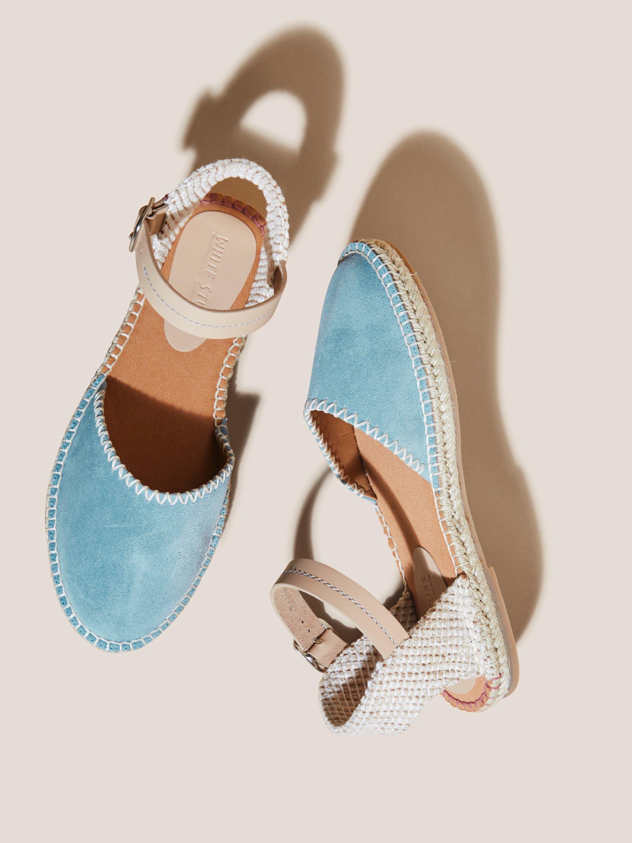 Two Part Suede Espadrille in CHAMB BLUE - FLAT DETAIL