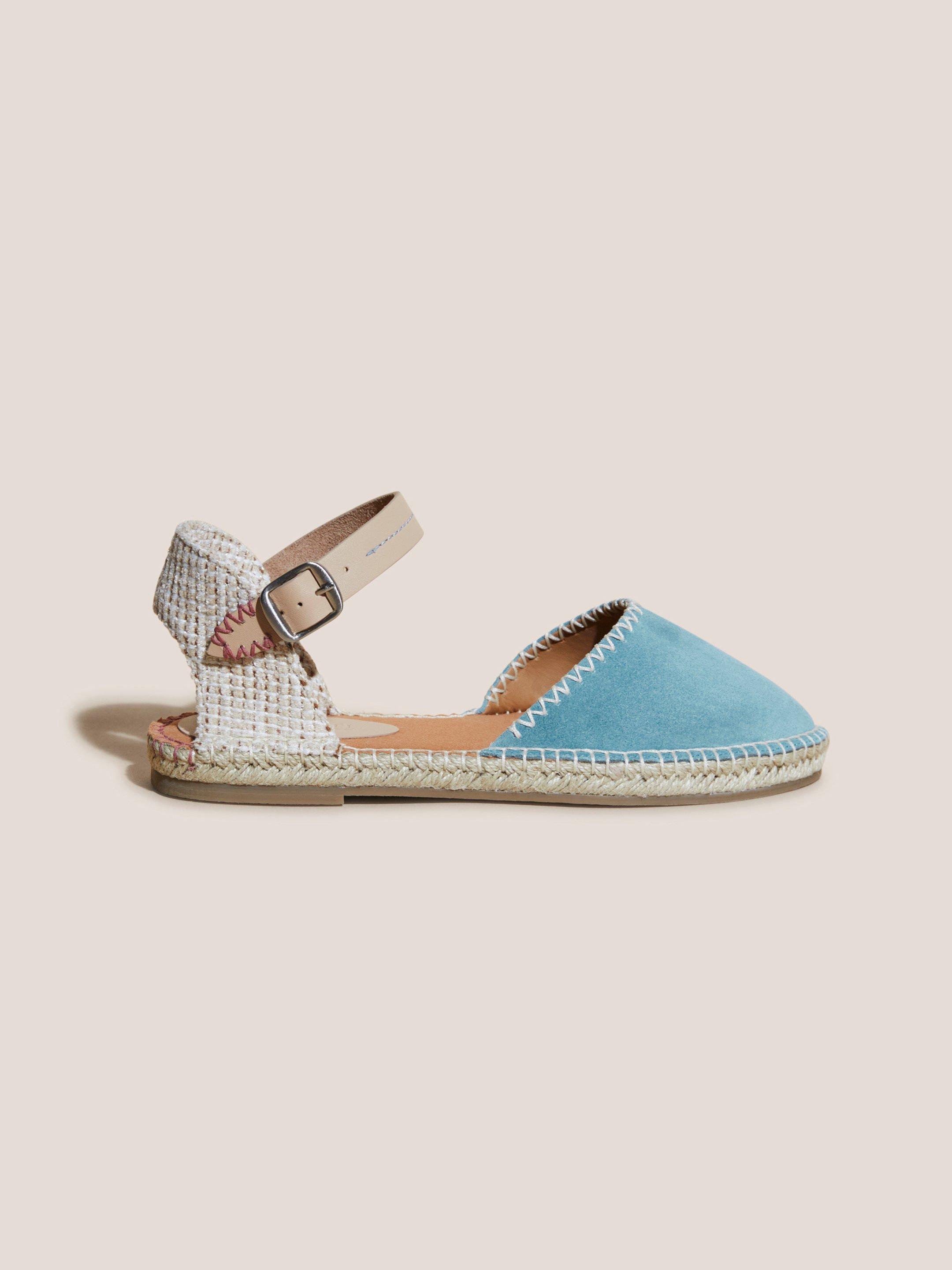 Two Part Suede Espadrille in CHAMB BLUE - MODEL FRONT