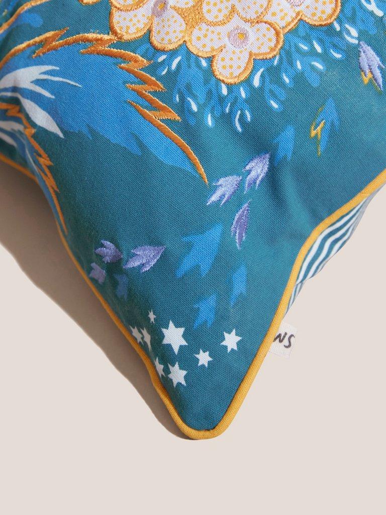 Pacific Embroidered Cushion in BLUE MLT - FLAT DETAIL