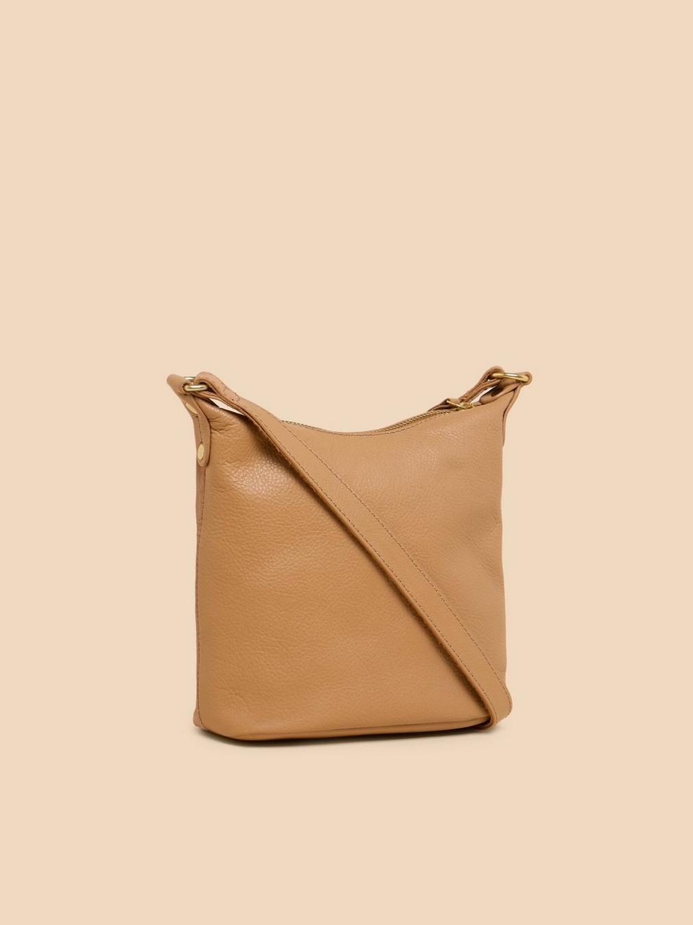 Mini Fern Leather Crossbody in LIGHT TAN - FLAT BACK