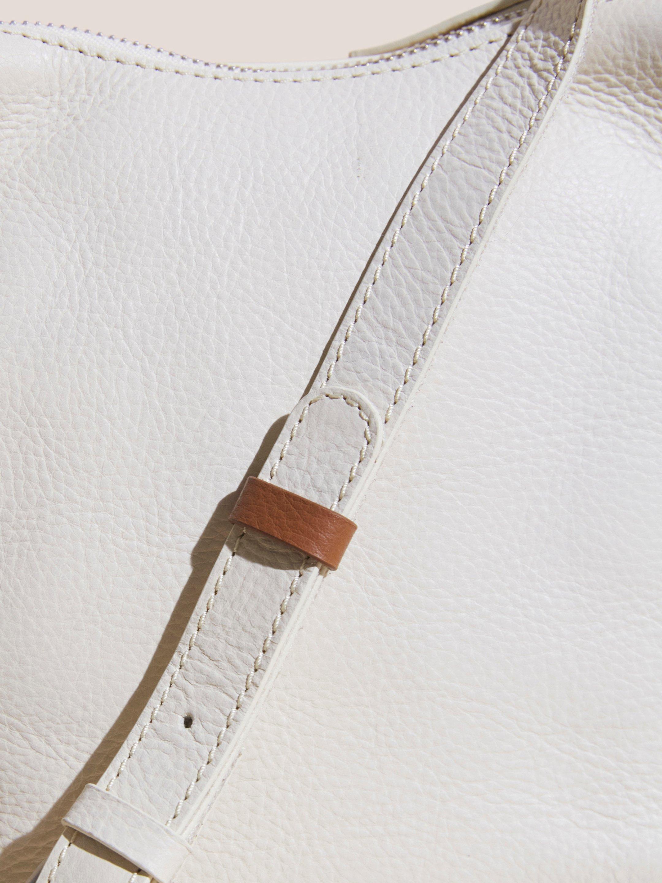 Mini Fern Leather Crossbody in PALE IVORY - FLAT DETAIL