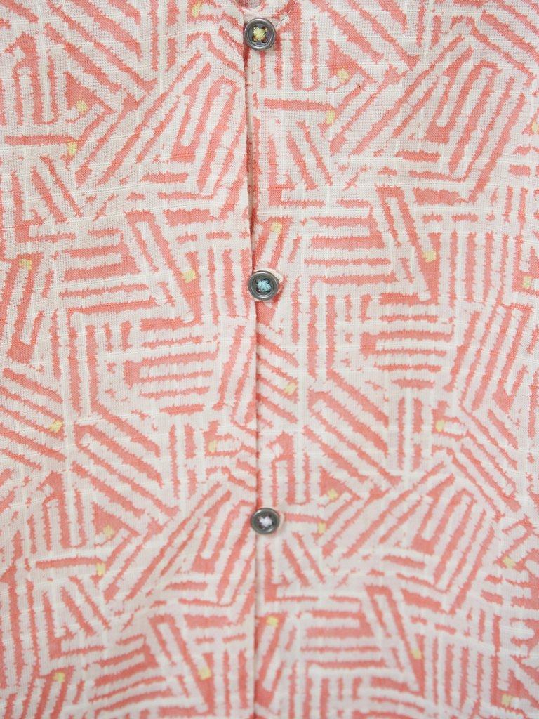 Rae Organic Vest Cotton in RED MLT - FLAT DETAIL