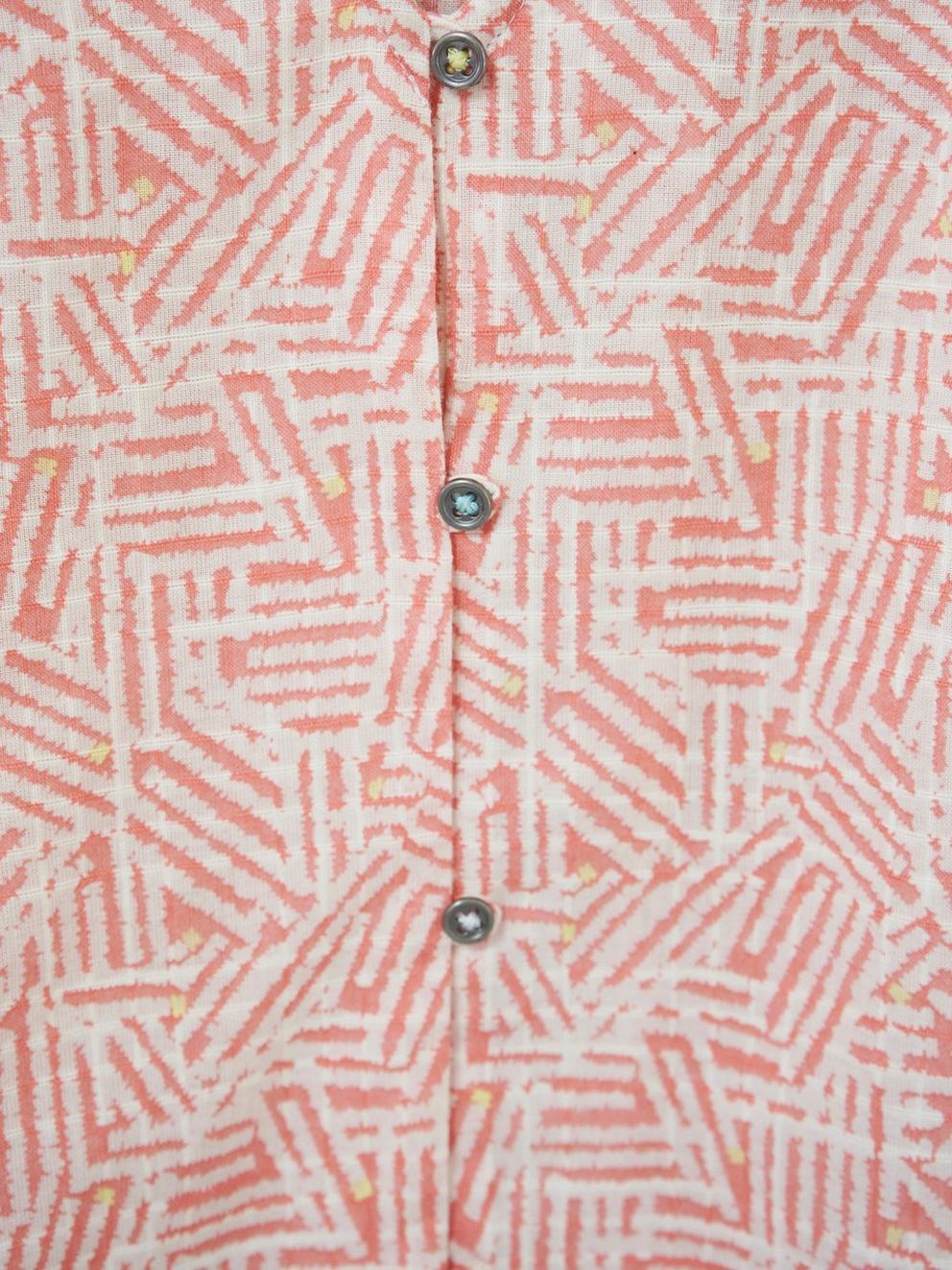 Rae Organic Vest Cotton in RED MLT - FLAT DETAIL