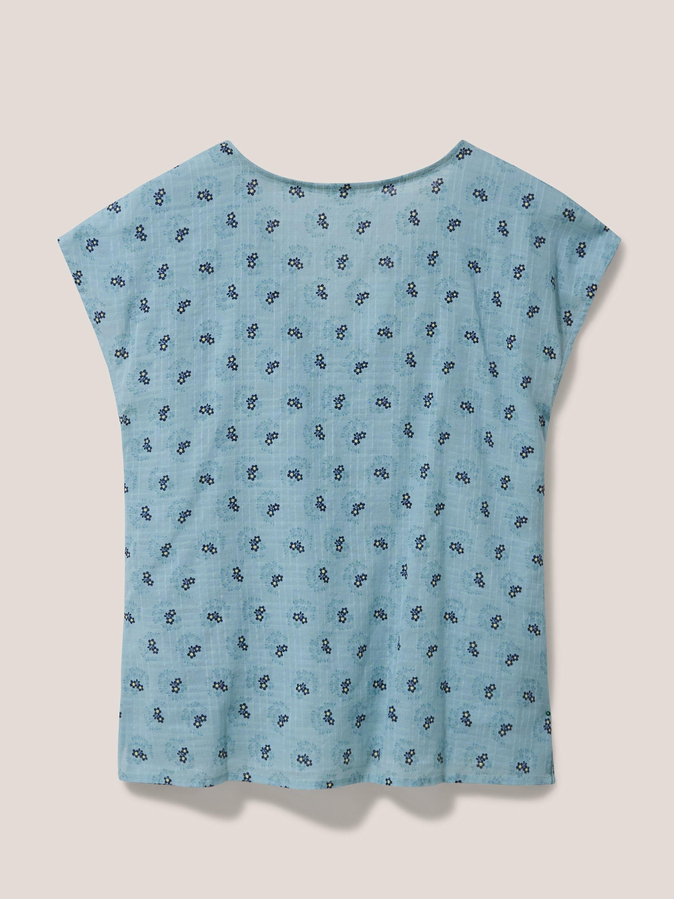 Rae Organic Vest Cotton in TEAL MLT - FLAT BACK