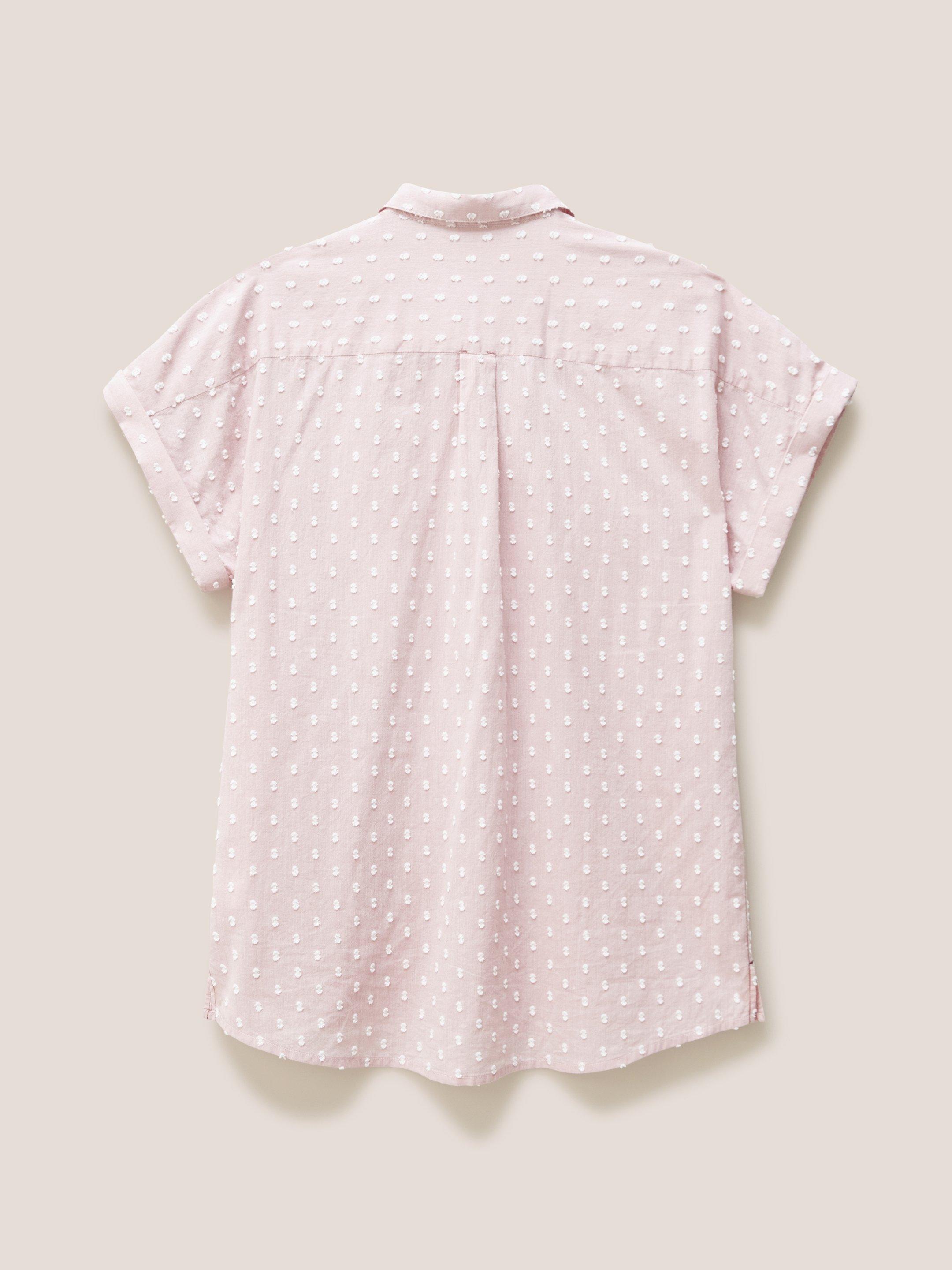 Ella Organic Cotton Shirt in MID PINK - FLAT BACK
