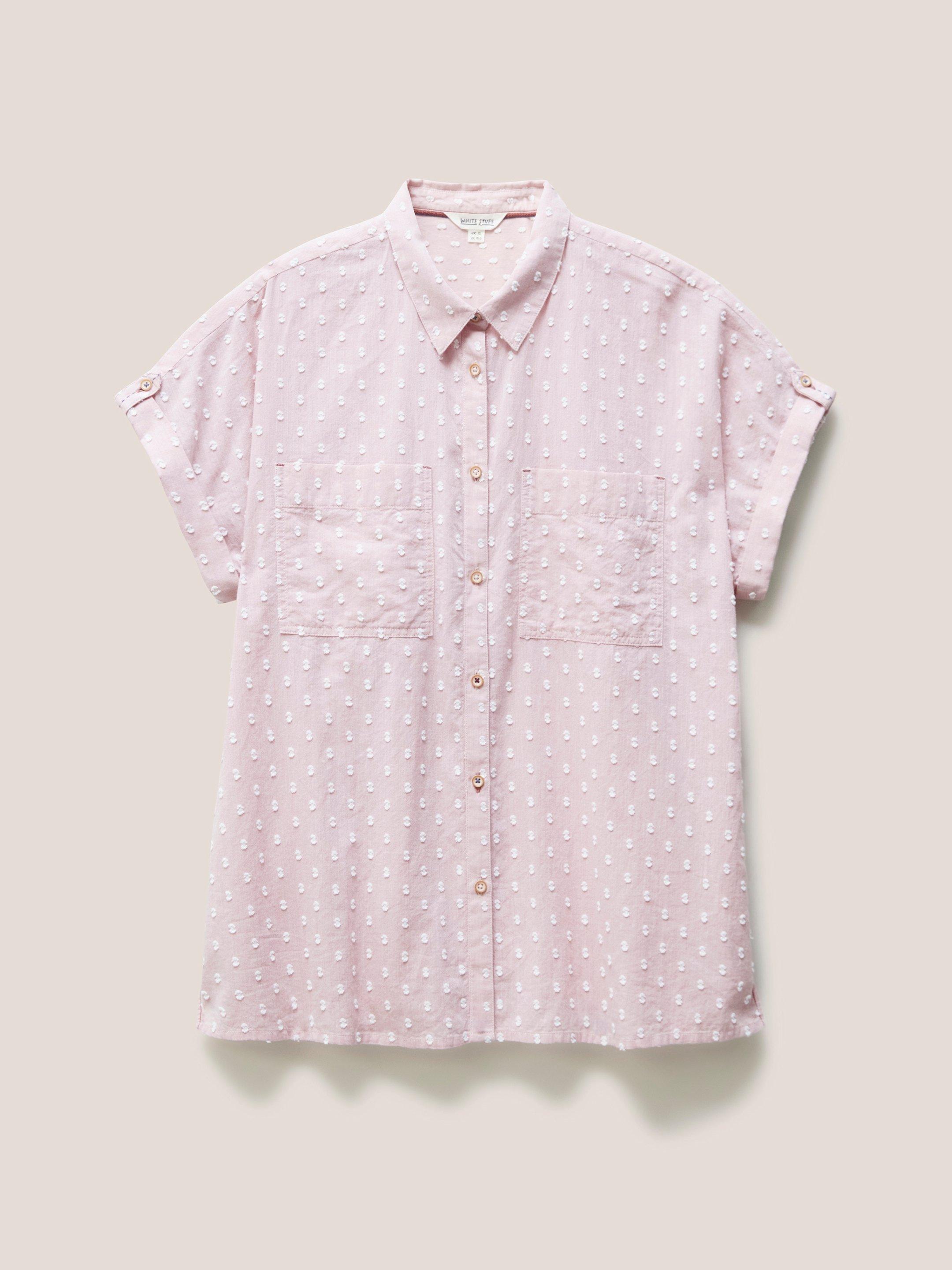 Ella Organic Cotton Shirt in MID PINK - FLAT FRONT
