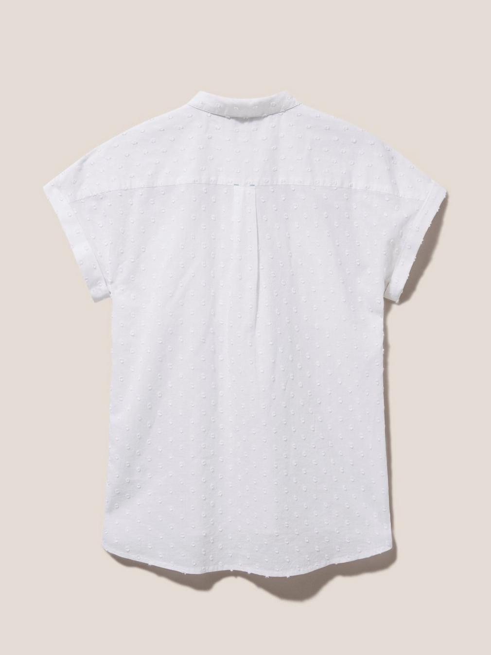 Ella Organic Cotton Shirt in PALE IVORY - FLAT BACK