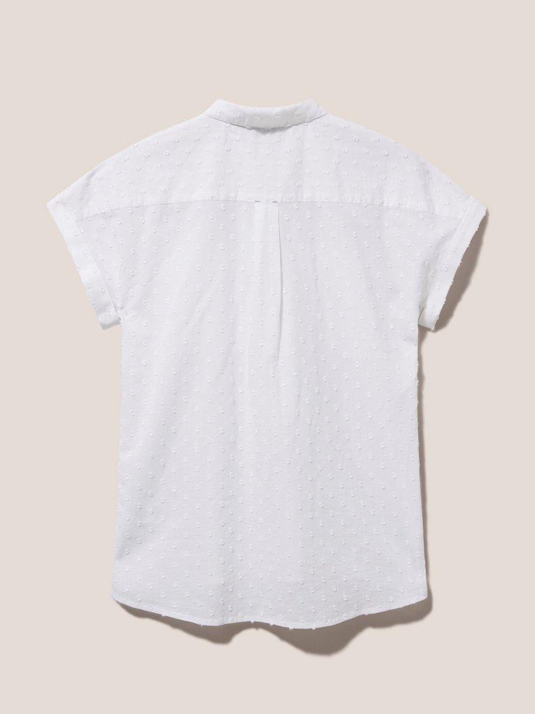 Ella Organic Cotton Shirt in PALE IVORY - FLAT BACK