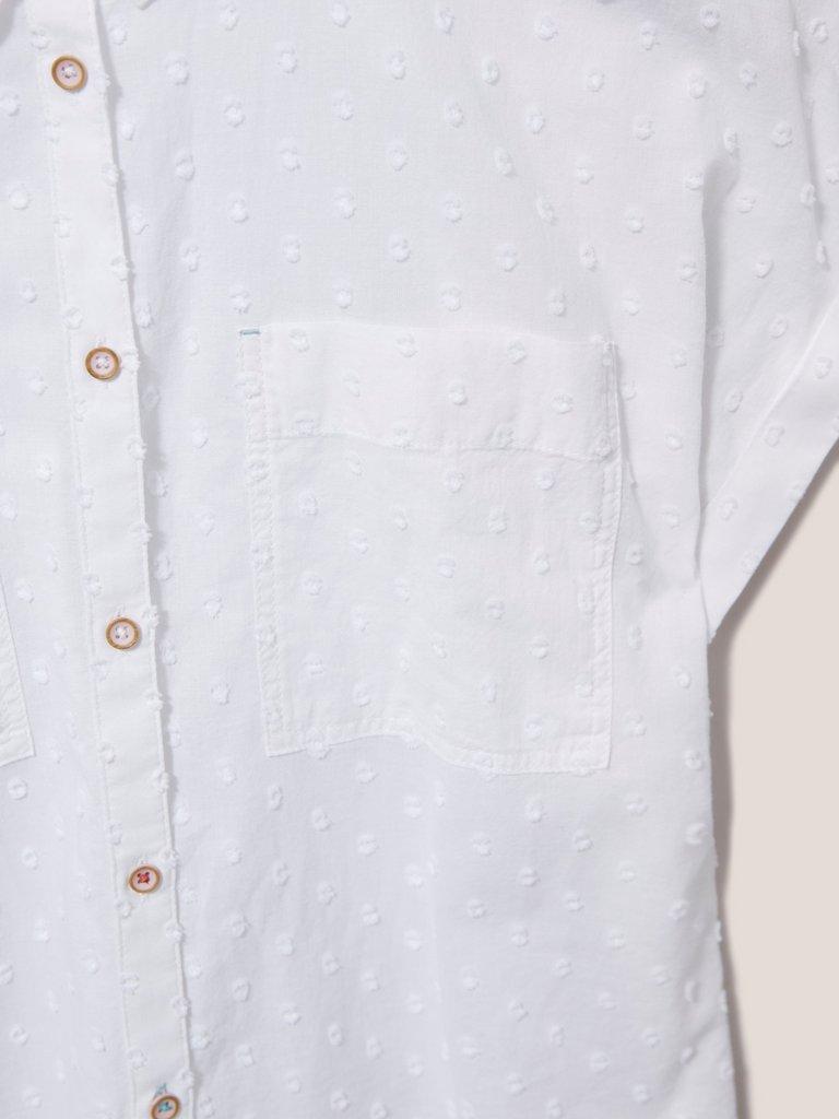 Ella Organic Cotton Shirt in PALE IVORY - FLAT DETAIL