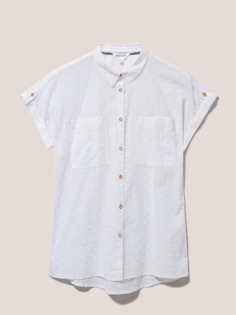 Ella Organic Cotton Shirt in PALE IVORY - FLAT FRONT