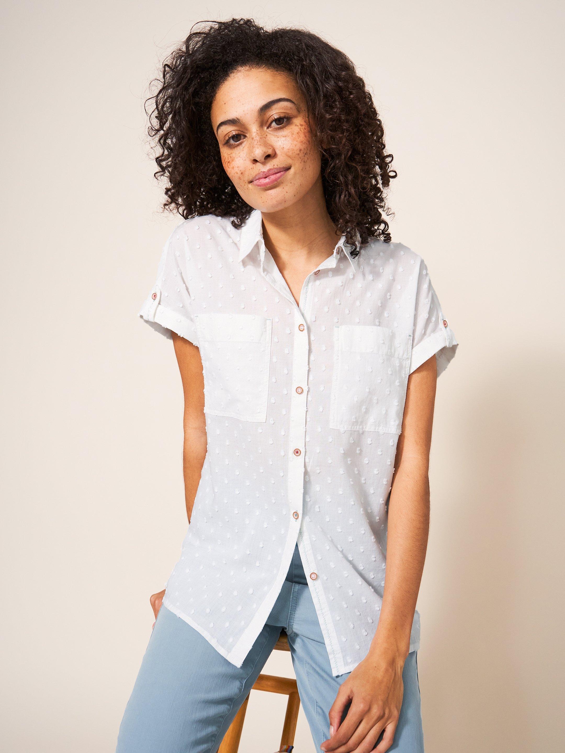 Ella Organic Cotton Shirt in PALE IVORY - LIFESTYLE