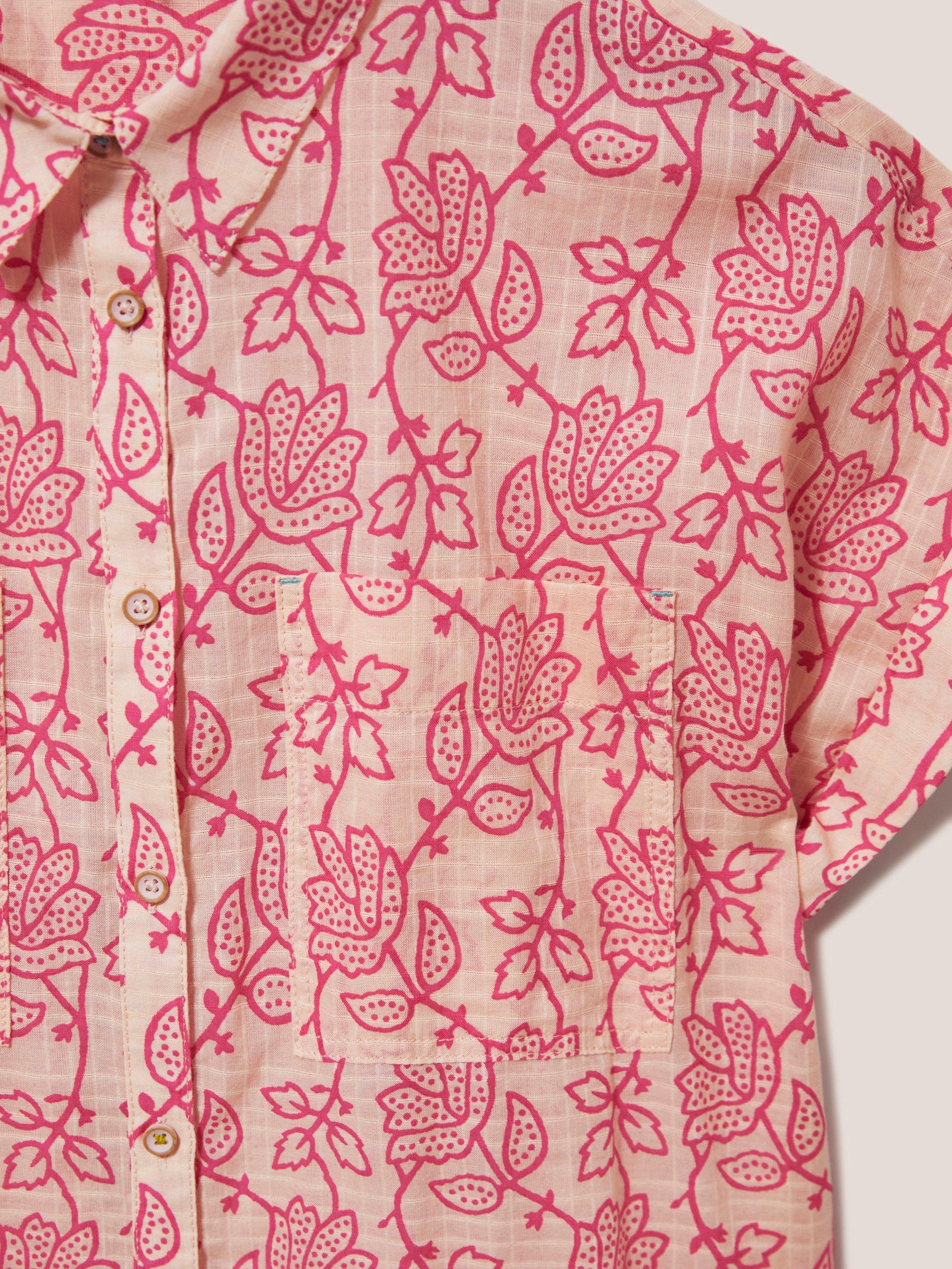 Ella Organic Cotton Shirt in PINK PR - FLAT DETAIL