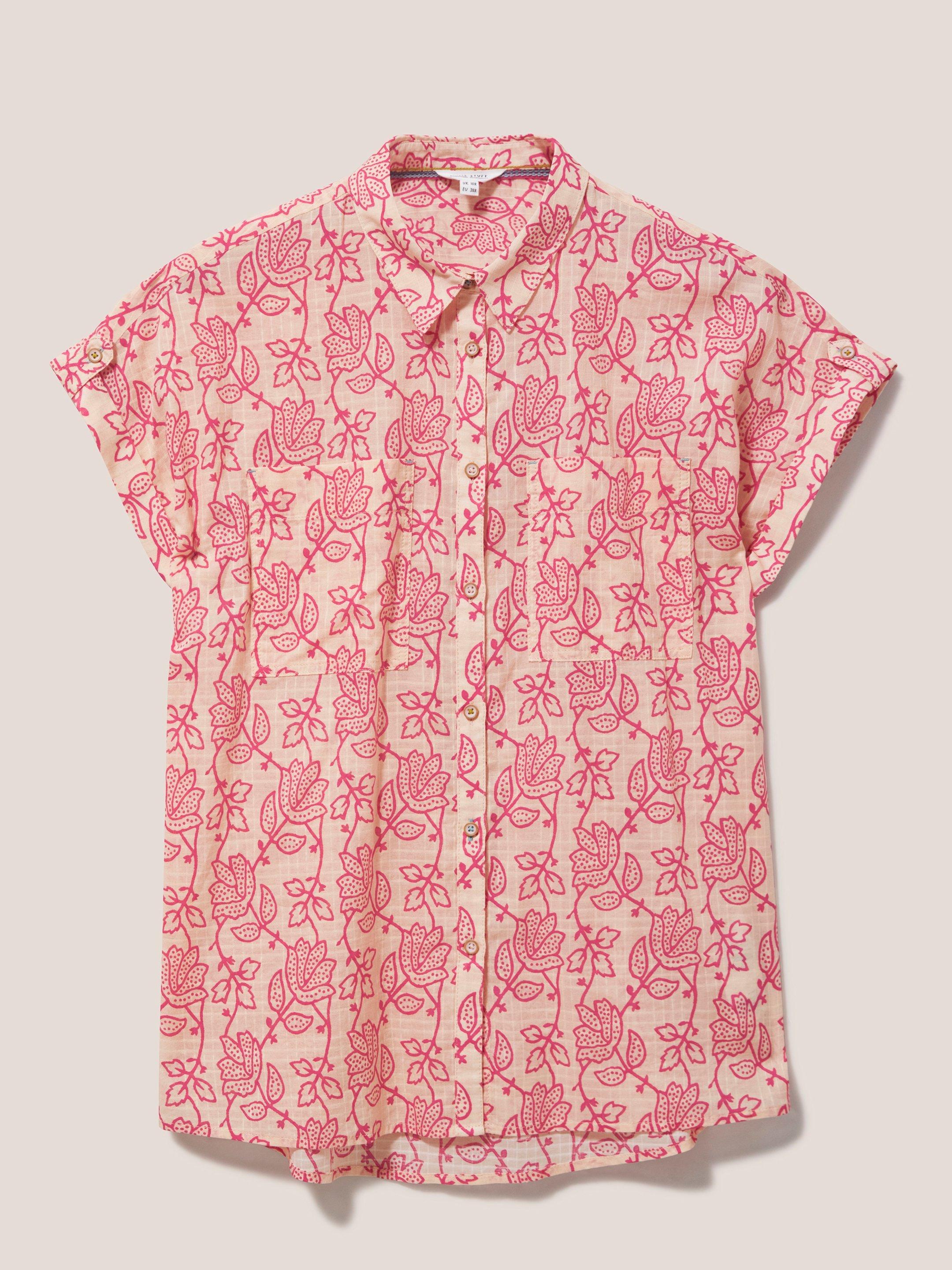 Ella Organic Cotton Shirt in PINK PR - FLAT FRONT