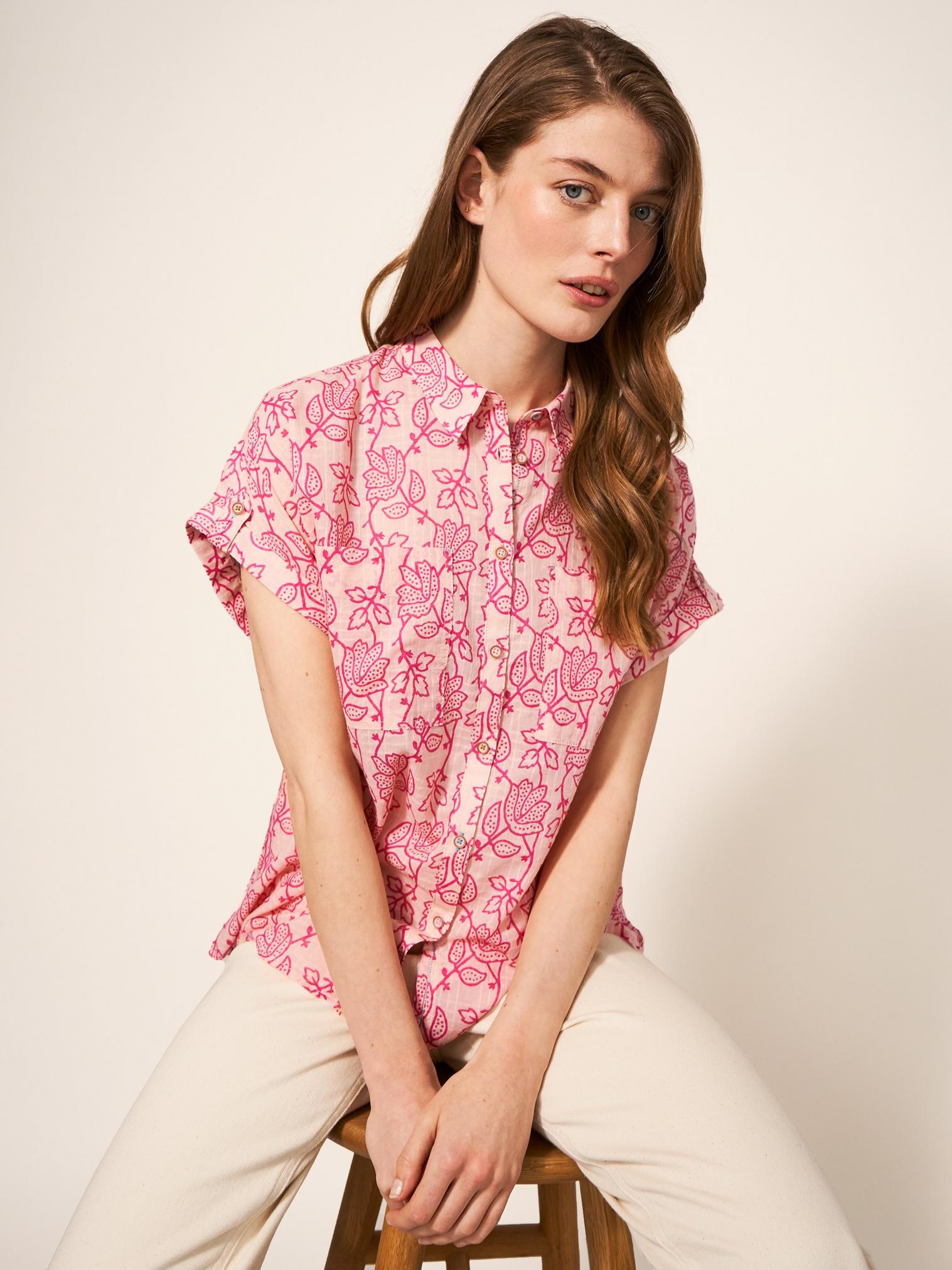 Ella Organic Cotton Shirt in PINK PR - LIFESTYLE