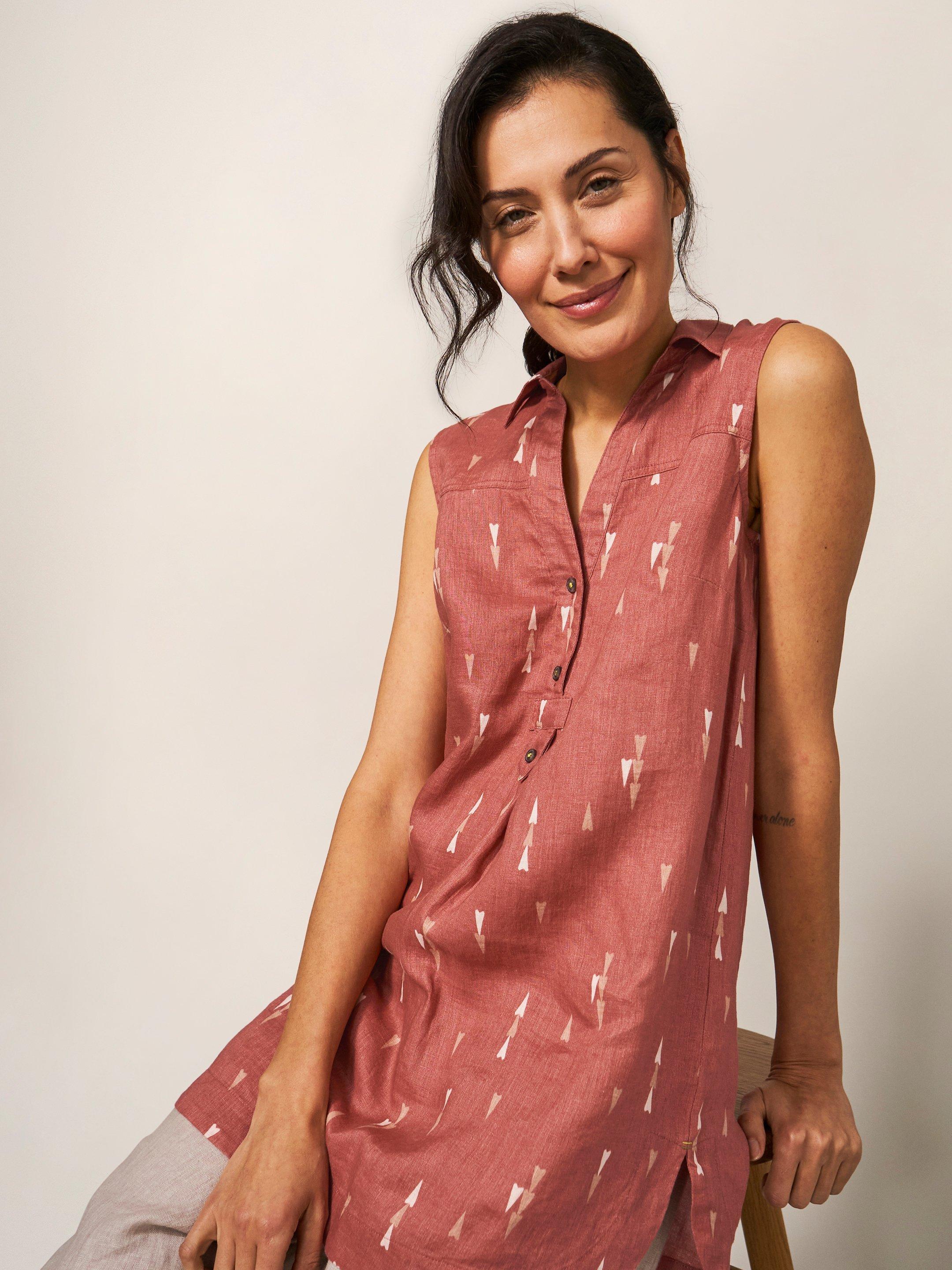  Elsie Sleeveless Linen Tunic