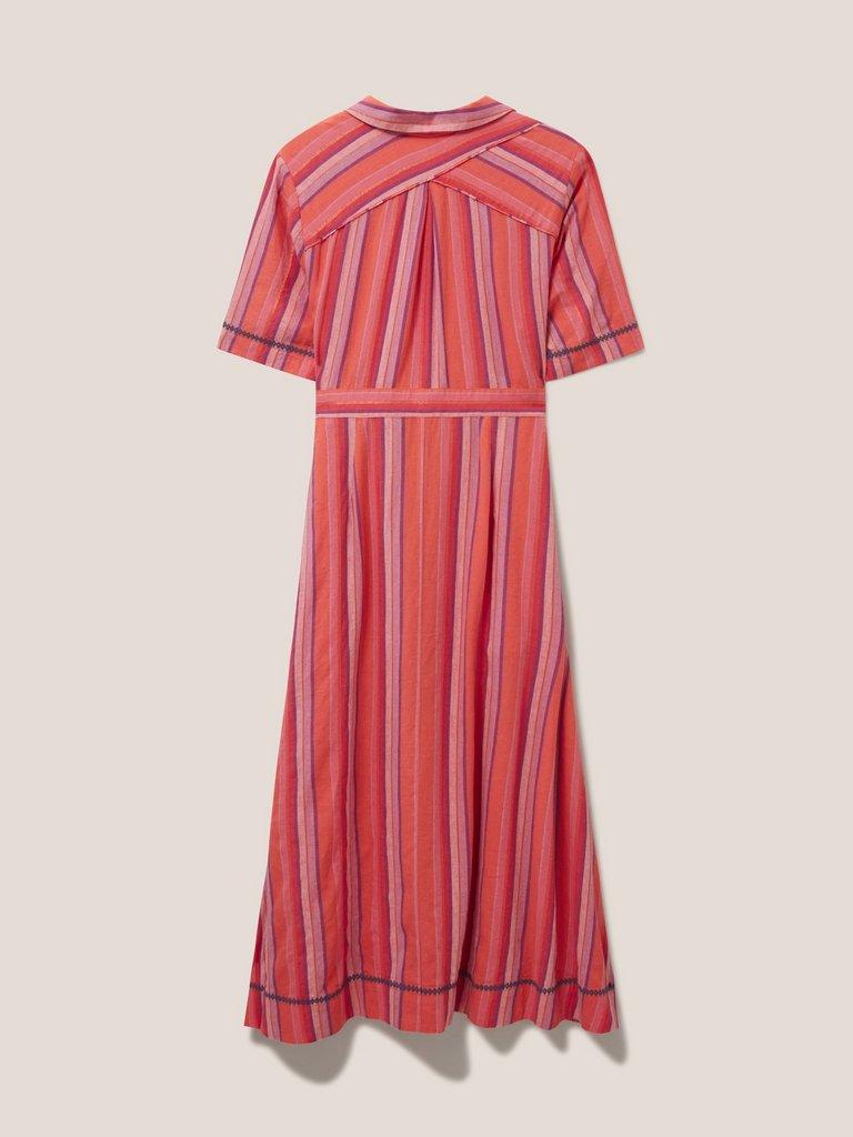 Felicity Linen Blend Dress in PINK MLT - FLAT BACK