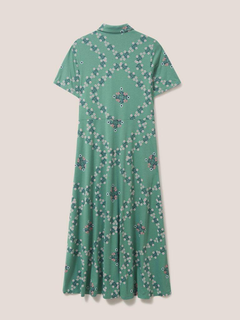 White Stuff Maya Tiered Shirt Dress in Teal Multi - the Old Byre