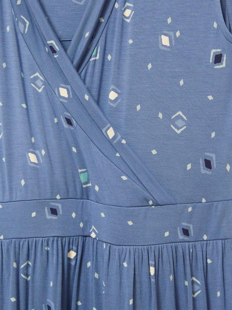 Zoe Eco Vero Jersey Dress in BLUE MLT - FLAT DETAIL