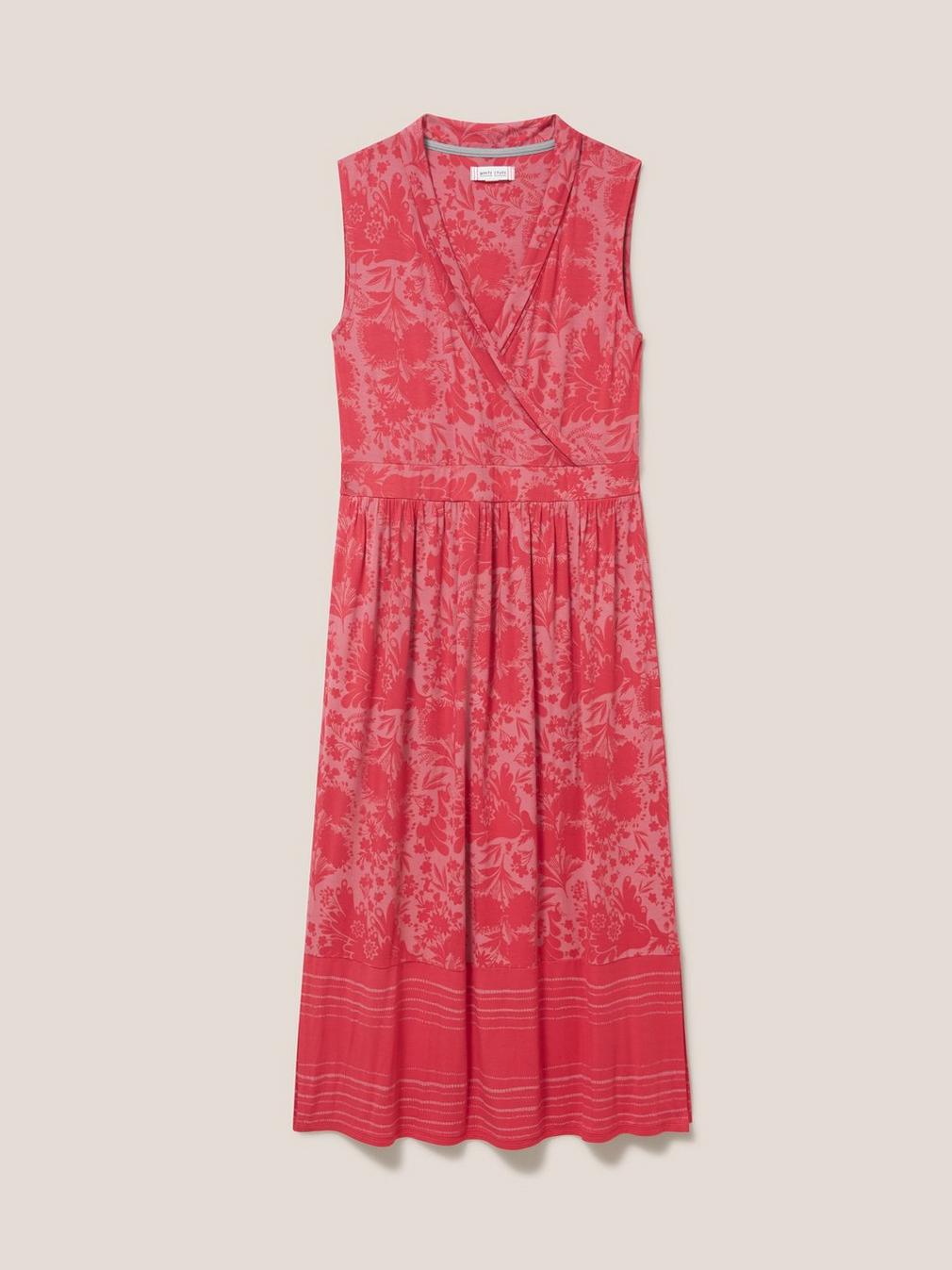 Zoe Eco Vero Jersey Dress in RED MLT - FLAT FRONT