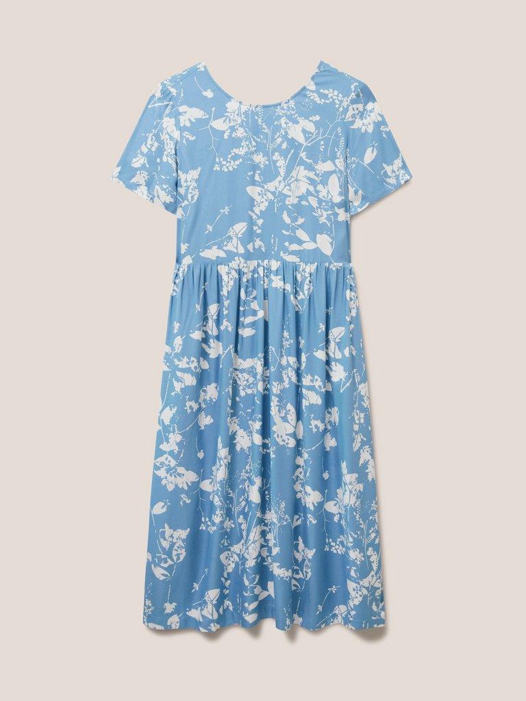 Elisa Eco Vero Midi Dress in BLUE MLT - FLAT FRONT