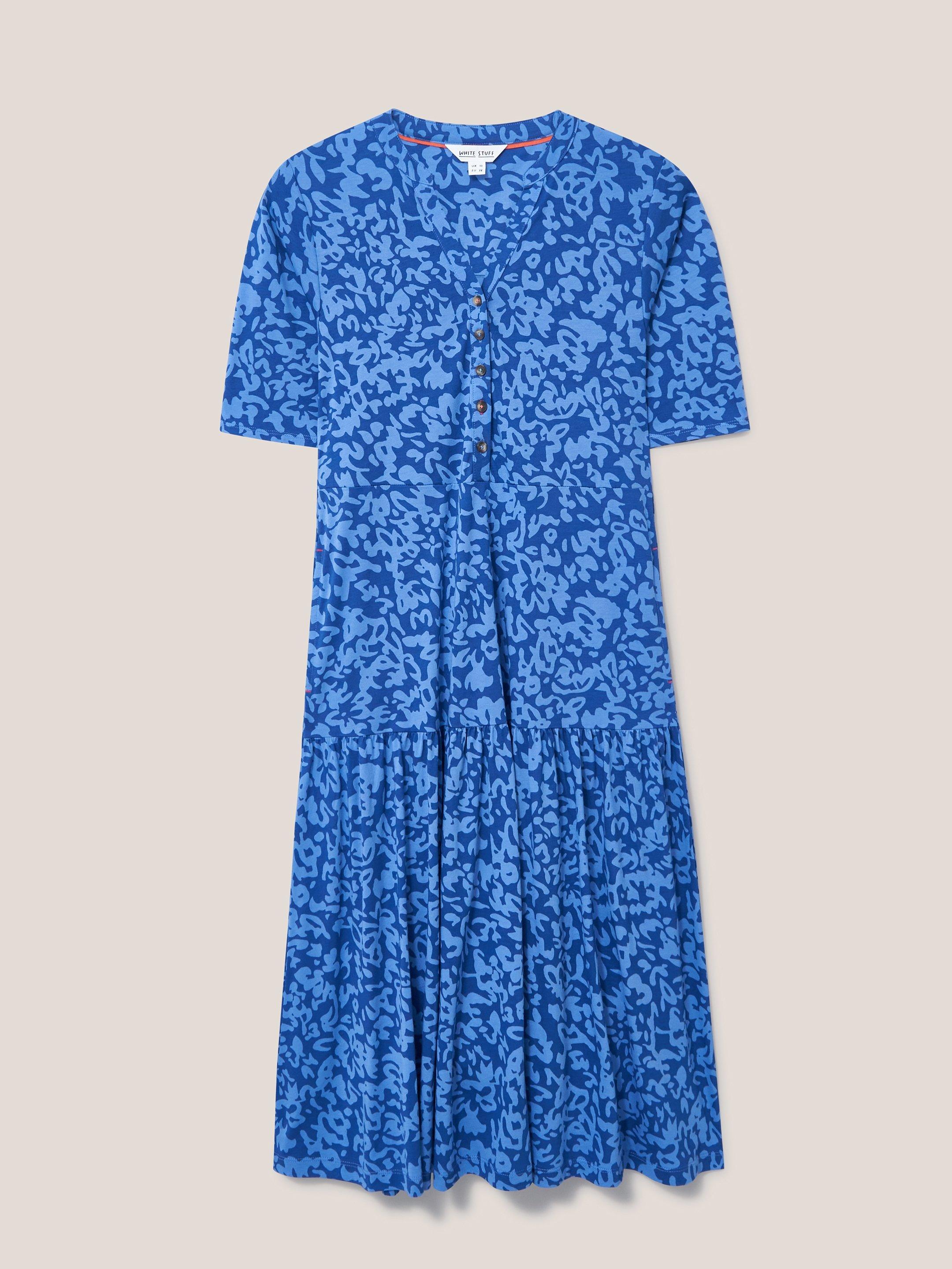 Sabina Jersey Dress in BLUE MLT - FLAT FRONT