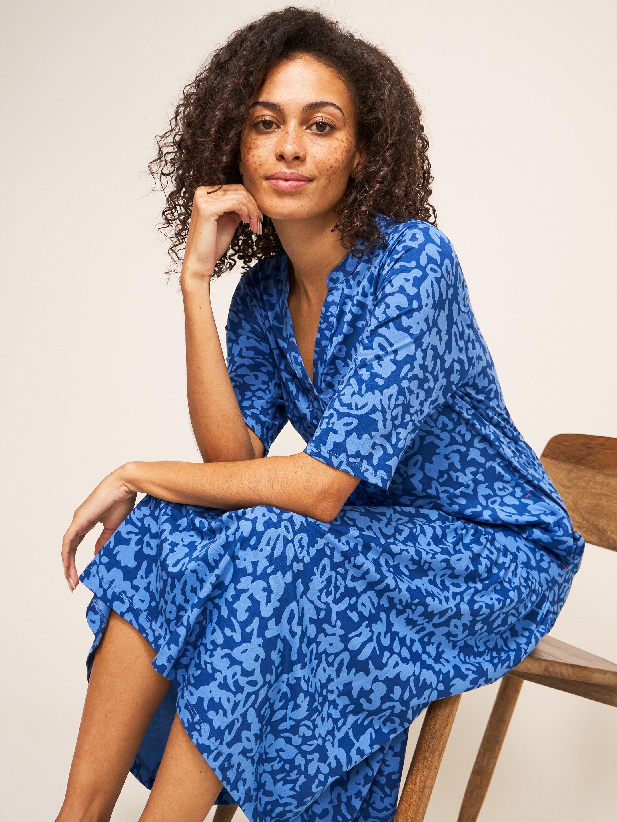 Sabina Jersey Dress in BLUE MLT - LIFESTYLE