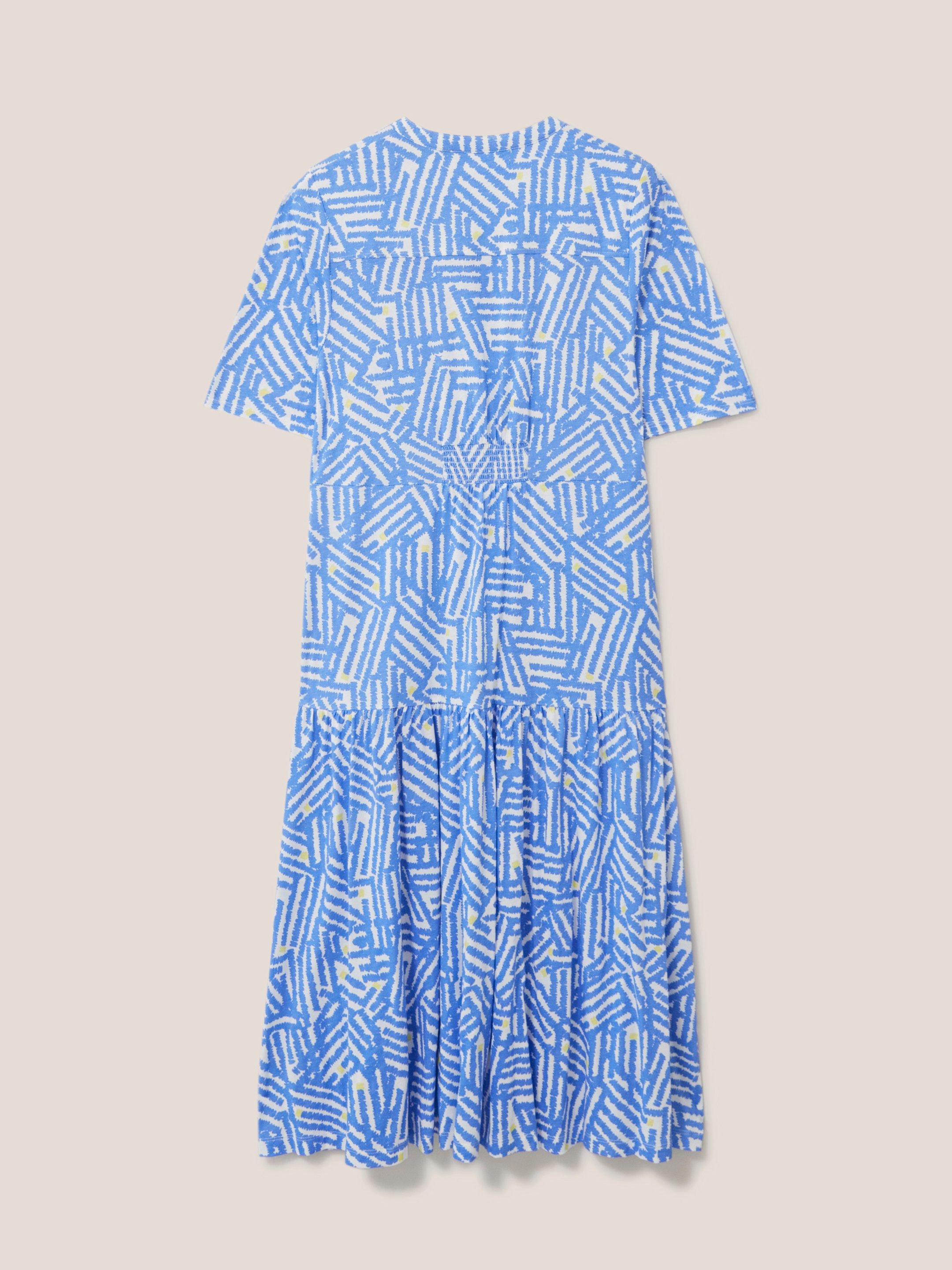 Sabina Jersey Dress in BLUE PR - FLAT BACK
