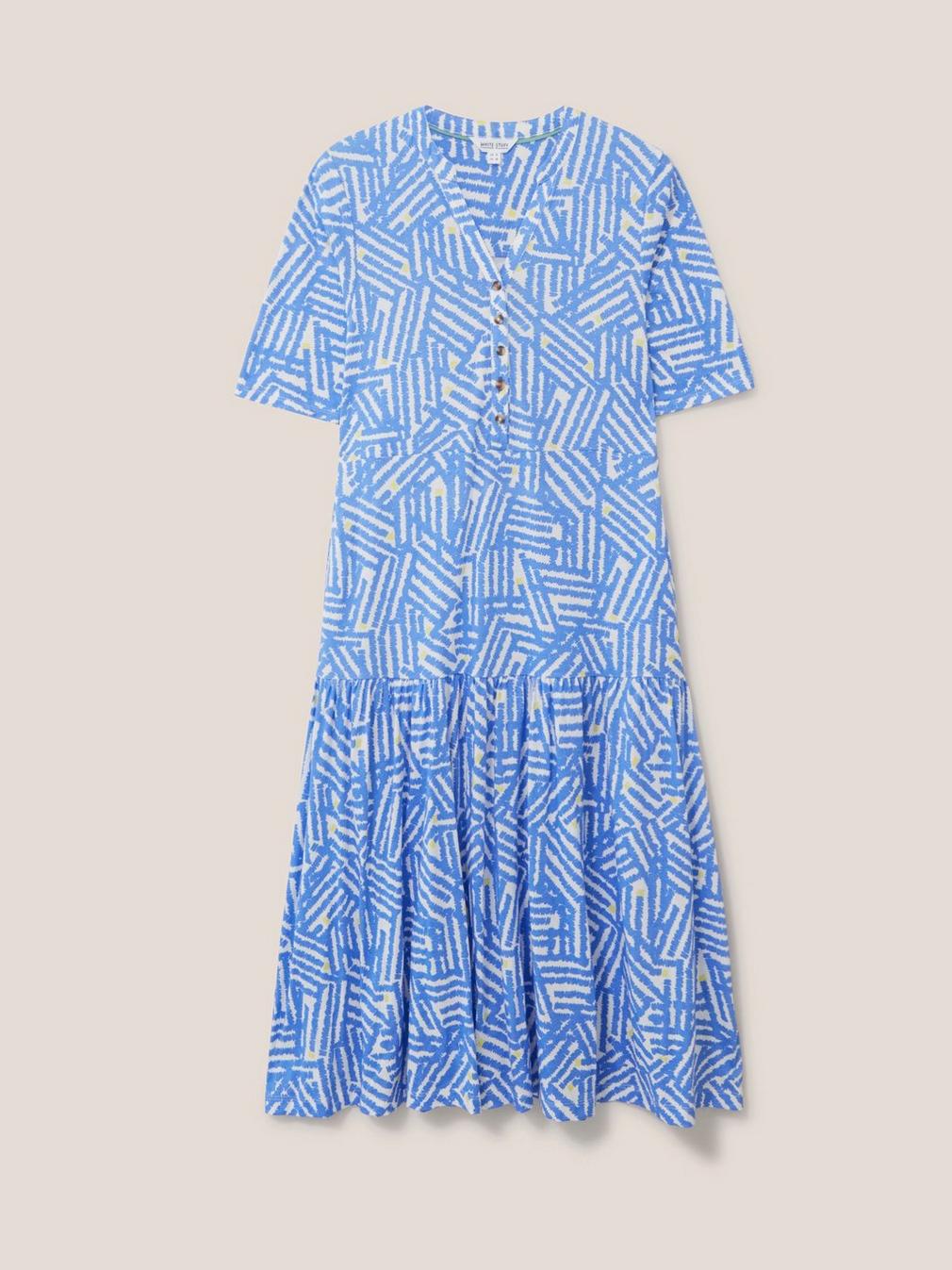 Sabina Jersey Dress in BLUE PR - FLAT FRONT