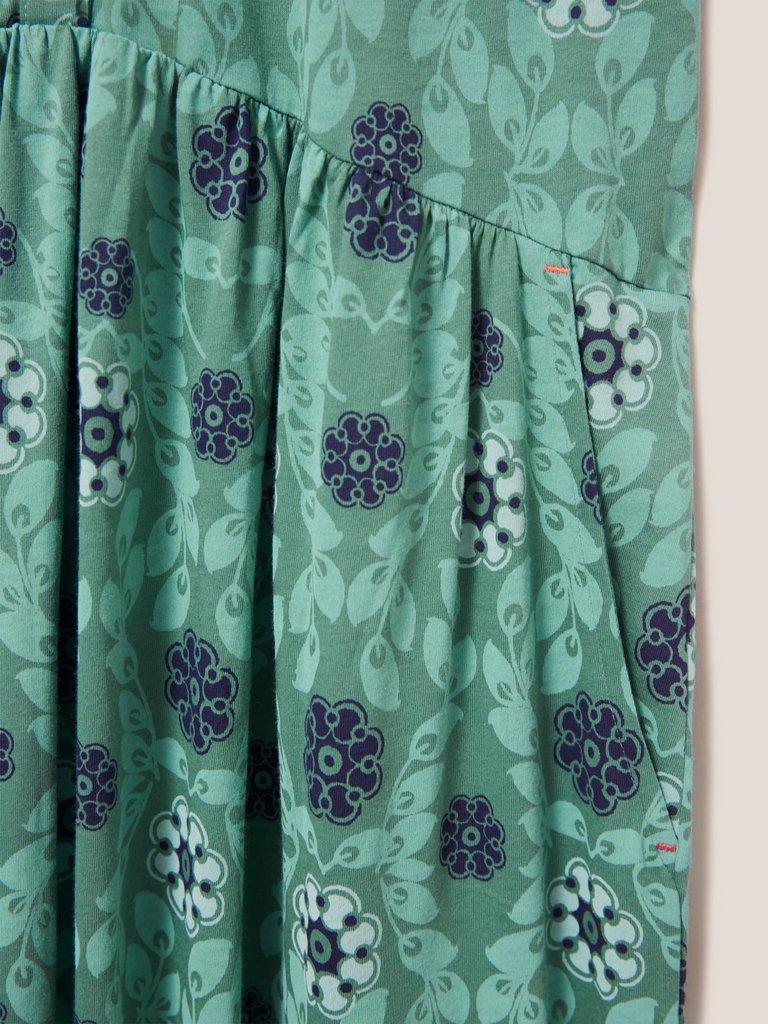 Everly Collared Jersey Shirt Dress in TEAL MLT - FLAT DETAIL