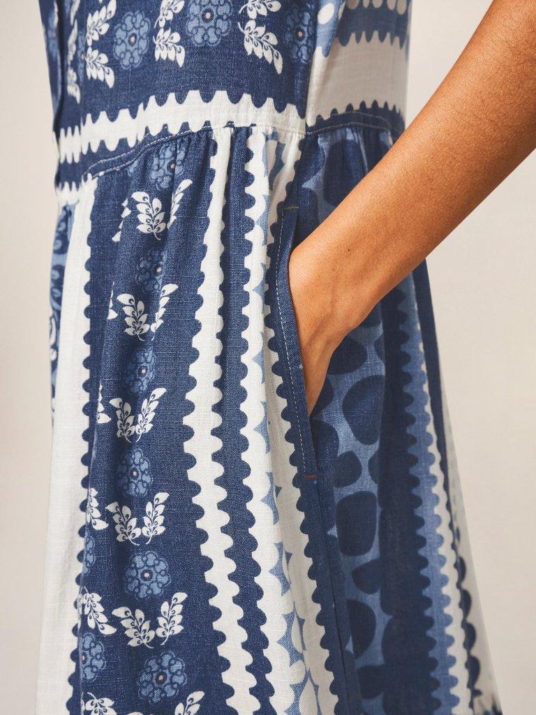 Pip Midi Dress in BLUE MLT - MODEL DETAIL