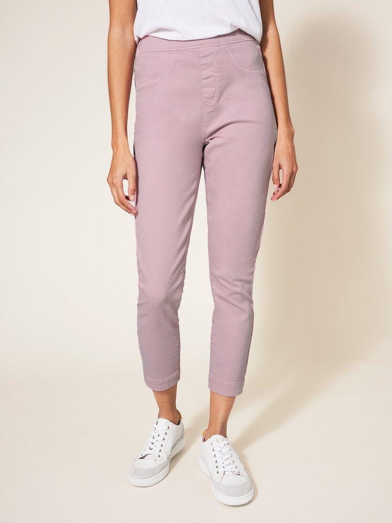 Janey Cotton Cropped Jegging in MID PINK