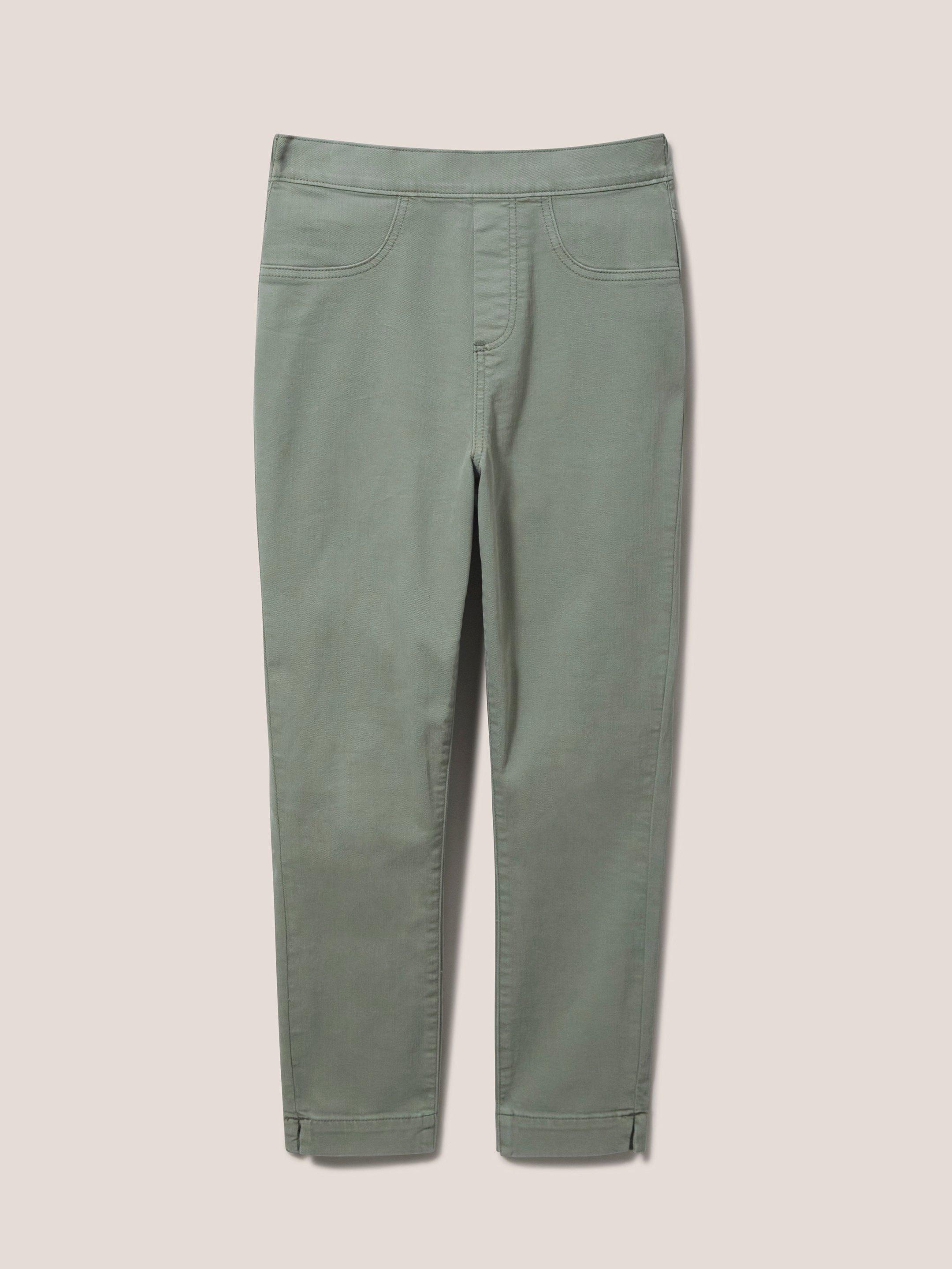 Janey Cropped Jegging in LGT GREEN - FLAT FRONT